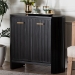 bali & pari Keshet Fluted Wood Storage Cabinet - 2-Door Accent Cabinet with Vertical Slat Panels and Metal Door Pulls for Living Room or Entryway - BSOKeshet-Black-Wooden-2DR-Cabinet