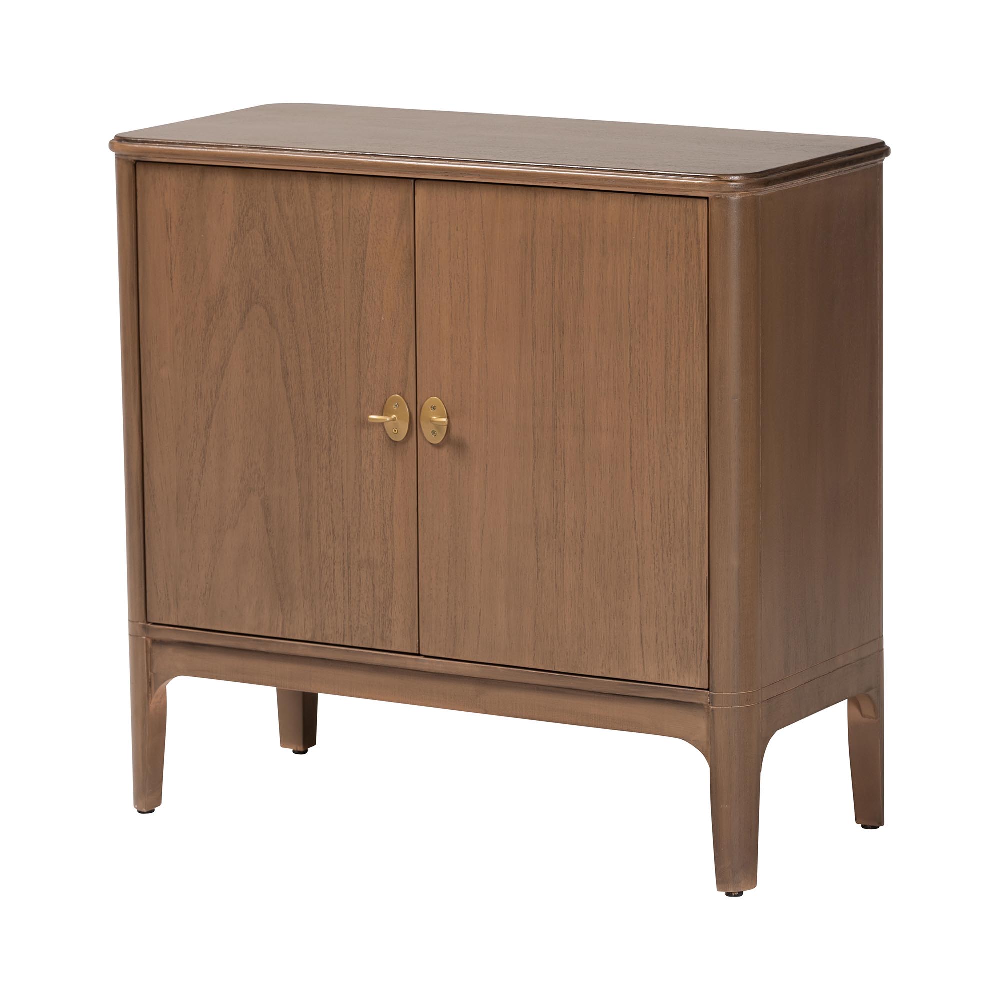 bali & pari Latifa Storage Cabinet - 2-Door Accent Cabinet with Rounded Edges and Metal Door Pulls for Living Room or Entryway