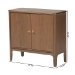 bali & pari Latifa Storage Cabinet - 2-Door Accent Cabinet with Rounded Edges and Metal Door Pulls for Living Room or Entryway - BSOLatifa-Antq Brown-Wooden-2DR-Cabinet