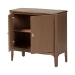 bali & pari Latifa Storage Cabinet - 2-Door Accent Cabinet with Rounded Edges and Metal Door Pulls for Living Room or Entryway - BSOLatifa-Antq Brown-Wooden-2DR-Cabinet