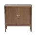 bali & pari Latifa Storage Cabinet - 2-Door Accent Cabinet with Rounded Edges and Metal Door Pulls for Living Room or Entryway - BSOLatifa-Antq Brown-Wooden-2DR-Cabinet