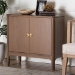 bali & pari Latifa Storage Cabinet - 2-Door Accent Cabinet with Rounded Edges and Metal Door Pulls for Living Room or Entryway - BSOLatifa-Antq Brown-Wooden-2DR-Cabinet
