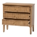 bali & pari Lavi Fluted Wood Chest - 3-Drawer Storage Chest with Textured Drawer Fronts and Round Knobs for Bedroom - BSOLavi-Antq Beige-Wooden-3DRW-Chest