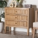 bali & pari Lavi Fluted Wood Chest - 3-Drawer Storage Chest with Textured Drawer Fronts and Round Knobs for Bedroom - BSOLavi-Antq Beige-Wooden-3DRW-Chest