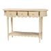 bali & pari Liba Console Table - 3-Drawer Accent Table with Scalloped Detailing and Open Shelf Storage for Hallway, Entryway, or Living Room - BSOLiba-Beige-Wooden-3DRW-Console Table
