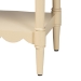 bali & pari Liba Console Table - 3-Drawer Accent Table with Scalloped Detailing and Open Shelf Storage for Hallway, Entryway, or Living Room - BSOLiba-Beige-Wooden-3DRW-Console Table