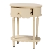 bali & pari Liba End Table - 1-Drawer Accent Table with Scalloped Detailing and Open Shelf Storage for Hallway, Entryway, and Living Room - BSOLiba-Round-Beige-Wooden-1DRW-ET