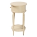 bali & pari Liba End Table - 1-Drawer Accent Table with Scalloped Detailing and Open Shelf Storage for Hallway, Entryway, and Living Room - BSOLiba-Round-Beige-Wooden-1DRW-ET