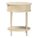 bali & pari Liba End Table - 1-Drawer Accent Table with Scalloped Detailing and Open Shelf Storage for Hallway, Entryway, and Living Room - BSOLiba-Round-Beige-Wooden-1DRW-ET