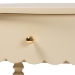 bali & pari Liba End Table - 1-Drawer Accent Table with Scalloped Detailing and Open Shelf Storage for Hallway, Entryway, and Living Room - BSOLiba-Round-Beige-Wooden-1DRW-ET