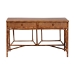 bali & pari Basile Marbled Tortoise Natural Rattan Desk - 2-Drawer Writing Desk with Open Geometric Frame and Woven Detailing for Home Office - BSOWS223-Rattan/Tortoise-Desk