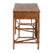 bali & pari Basile Marbled Tortoise Natural Rattan Desk - 2-Drawer Writing Desk with Open Geometric Frame and Woven Detailing for Home Office - BSOWS223-Rattan/Tortoise-Desk