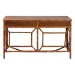 bali & pari Basile Marbled Tortoise Natural Rattan Desk - 2-Drawer Writing Desk with Open Geometric Frame and Woven Detailing for Home Office - BSOWS223-Rattan/Tortoise-Desk