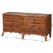 bali & pari Basile Marbled Tortoise Natural Rattan Dresser - 6-Drawer Horizontal Storage Cabinet with Geometric Overlay for Bedroom - BSOWS226-Rattan/Tortoise-6DW-Dresser