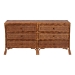 bali & pari Basile Marbled Tortoise Natural Rattan Dresser - 6-Drawer Horizontal Storage Cabinet with Geometric Overlay for Bedroom - BSOWS226-Rattan/Tortoise-6DW-Dresser