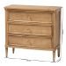 bali & pari Karmel Chest - 3-Drawer Storage Chest with Curved Front and Tapered Legs for Bedroom - BSOKarmel-Antq Beige-Wooden-3DRW-Chest