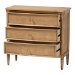 bali & pari Karmel Chest - 3-Drawer Storage Chest with Curved Front and Tapered Legs for Bedroom - BSOKarmel-Antq Beige-Wooden-3DRW-Chest