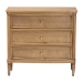 bali & pari Karmel Chest - 3-Drawer Storage Chest with Curved Front and Tapered Legs for Bedroom - BSOKarmel-Antq Beige-Wooden-3DRW-Chest