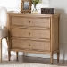bali & pari Karmel Chest - 3-Drawer Storage Chest with Curved Front and Tapered Legs for Bedroom - BSOKarmel-Antq Beige-Wooden-3DRW-Chest