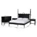 Baxton Studio Brantley Spindle 4-Piece Bedroom Set - Farmhouse Bed Frame with Matching Dresser and 1-Drawer Nightstands, Black, Queen - BSOLesedi-4PC Bedroom Set-Black-Queen-2NS
