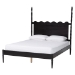 Baxton Studio Brantley Spindle 4-Piece Bedroom Set - Farmhouse Bed Frame with Matching Dresser, Chest, and 1-Drawer Nightstand, Black, Queen - BSOLesedi-4PC Bedroom Set-Black-Queen-1NS