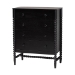 Baxton Studio Brantley Spindle 4-Piece Bedroom Set - Farmhouse Bed Frame with Matching Dresser, Chest, and 1-Drawer Nightstand, Black, Queen - BSOLesedi-4PC Bedroom Set-Black-Queen-1NS