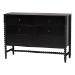 Baxton Studio Brantley Spindle 4-Piece Bedroom Set - Farmhouse Bed Frame with Matching Dresser, Chest, and 1-Drawer Nightstand, Black, Queen - BSOLesedi-4PC Bedroom Set-Black-Queen-1NS