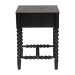 Baxton Studio Brantley Spindle Nightstand - 1-Drawer Bedside Table with Beaded Frame and Open Base for Bedroom, Black - BSOMG9025-Black-NS