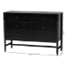 Baxton Studio Brantley Spindle Dresser - 6-Drawer Horizontal Storage Cabinet with Beaded Frame and Elevated Base for Bedroom, Black - BSOMG9025-Black-6DW-Dresser