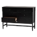 Baxton Studio Brantley Spindle Dresser - 6-Drawer Horizontal Storage Cabinet with Beaded Frame and Elevated Base for Bedroom, Black - BSOMG9025-Black-6DW-Dresser