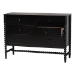 Baxton Studio Brantley Spindle Dresser - 6-Drawer Horizontal Storage Cabinet with Beaded Frame and Elevated Base for Bedroom, Black - BSOMG9025-Black-6DW-Dresser