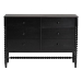Baxton Studio Brantley Spindle Dresser - 6-Drawer Horizontal Storage Cabinet with Beaded Frame and Elevated Base for Bedroom, Black - BSOMG9025-Black-6DW-Dresser