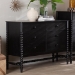 Baxton Studio Brantley Spindle Dresser - 6-Drawer Horizontal Storage Cabinet with Beaded Frame and Elevated Base for Bedroom, Black - BSOMG9025-Black-6DW-Dresser