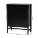 Baxton Studio Brantley Spindle Chest - 4-Drawer Vertical Storage Cabinet with Beaded Frame and Elevated Base for Bedroom, Black - BSOMG9025-Black-4DW-Chest