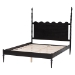 Baxton Studio Brantley Spindle Platform Bed - Farmhouse Bed Frame with Scalloped Headboard and Turned Posts, Black, Queen - BSOMG0110-6-Black-Queen
