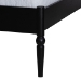 Baxton Studio Brantley Spindle Platform Bed - Farmhouse Bed Frame with Scalloped Headboard and Turned Posts, Black, Queen - BSOMG0110-6-Black-Queen