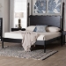 Baxton Studio Brantley Spindle Platform Bed - Farmhouse Bed Frame with Scalloped Headboard and Turned Posts, Black, Queen - BSOMG0110-6-Black-Queen