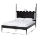 Baxton Studio Brantley Spindle Platform Bed - Farmhouse Bed Frame with Scalloped Headboard and Turned Posts, Black, Queen - BSOMG0110-6-Black-Queen