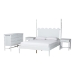 Baxton Studio Brantley Spindle 4-Piece Bedroom Set - Farmhouse Bed Frame with Matching Dresser and 1-Drawer Nightstands, White, Queen