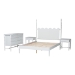 Baxton Studio Brantley Spindle 4-Piece Bedroom Set - Farmhouse Bed Frame with Matching Dresser and 1-Drawer Nightstands, White, Queen - BSOLesedi-4PC Bedroom Set-White-Queen-2NS