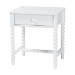 Baxton Studio Brantley Spindle 4-Piece Bedroom Set - Farmhouse Bed Frame with Matching Dresser and 1-Drawer Nightstands, White, Queen - BSOLesedi-4PC Bedroom Set-White-Queen-2NS