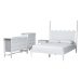 Baxton Studio Brantley Spindle 4-Piece Bedroom Set - Farmhouse Bed Frame with Matching Dresser, Chest, and 1-Drawer Nightstand, White, Queen