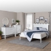 Baxton Studio Brantley Spindle 4-Piece Bedroom Set - Farmhouse Bed Frame with Matching Dresser, Chest, and 1-Drawer Nightstand, White, Queen - BSOLesedi-4PC Bedroom Set-White-Queen-1NS