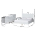 Baxton Studio Brantley Spindle 4-Piece Bedroom Set - Farmhouse Bed Frame with Matching Dresser, Chest, and 1-Drawer Nightstand, White, Queen - BSOLesedi-4PC Bedroom Set-White-Queen-1NS