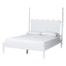 Baxton Studio Brantley Spindle 4-Piece Bedroom Set - Farmhouse Bed Frame with Matching Dresser, Chest, and 1-Drawer Nightstand, White, Queen - BSOLesedi-4PC Bedroom Set-White-Queen-1NS