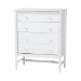 Baxton Studio Brantley Spindle 4-Piece Bedroom Set - Farmhouse Bed Frame with Matching Dresser, Chest, and 1-Drawer Nightstand, White, Queen - BSOLesedi-4PC Bedroom Set-White-Queen-1NS
