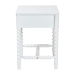 Baxton Studio Brantley Spindle Nightstand - 1-Drawer Bedside Table with Beaded Frame and Open Base for Bedroom, White - BSOMG9025-White-NS