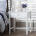 Baxton Studio Brantley Spindle Nightstand - 1-Drawer Bedside Table with Beaded Frame and Open Base for Bedroom, White - BSOMG9025-White-NS