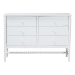 Baxton Studio Brantley Spindle Dresser - 6-Drawer Horizontal Storage Cabinet with Beaded Frame and Elevated Base for Bedroom, White - BSOMG9025-White-6DW-Dresser