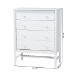 Baxton Studio Brantley Spindle Chest - 4-Drawer Vertical Storage Cabinet with Beaded Frame and Elevated Base for Bedroom, White - BSOMG9025-White-4DW-Chest